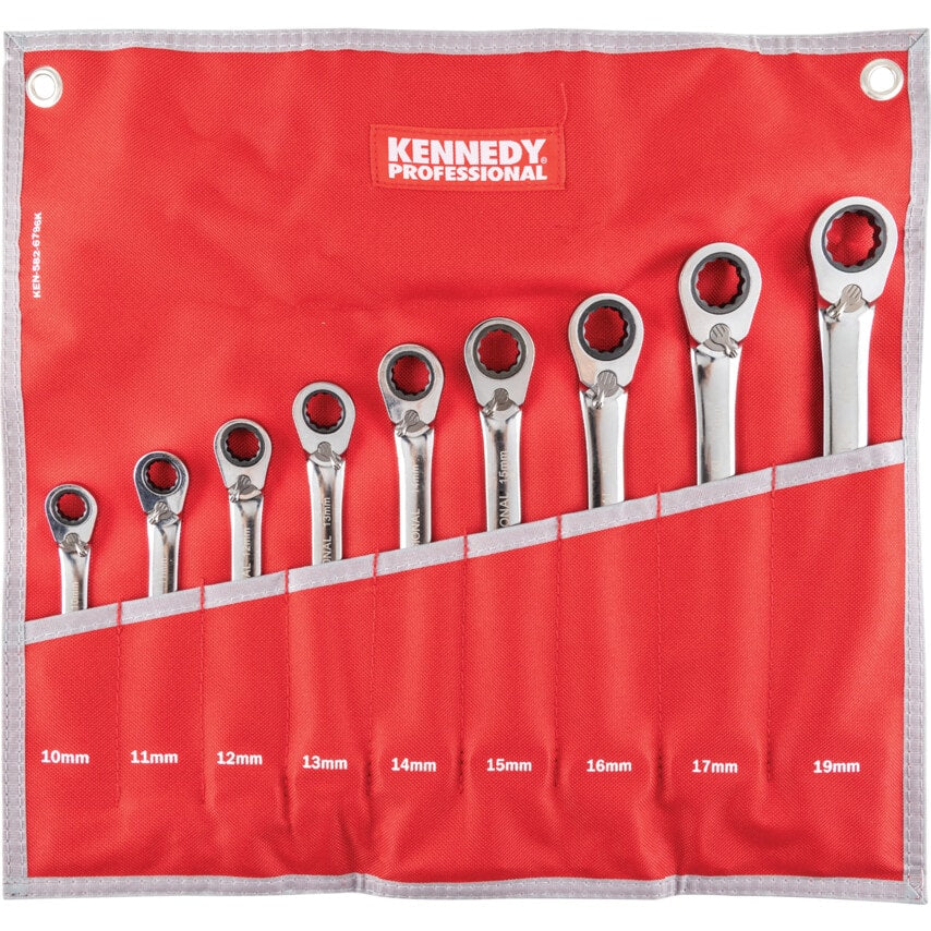 Reversible Combination Spanner Set 9 Piece