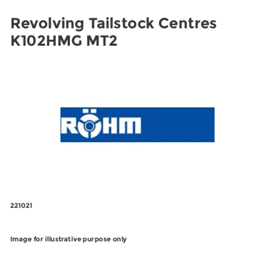 Revolving Tailstock Centres K102HMG MT2