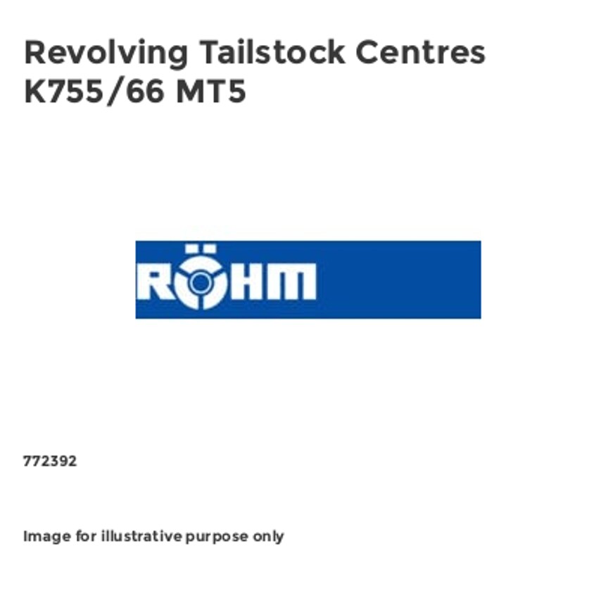 Revolving Tailstock Centres K755/66 MT5