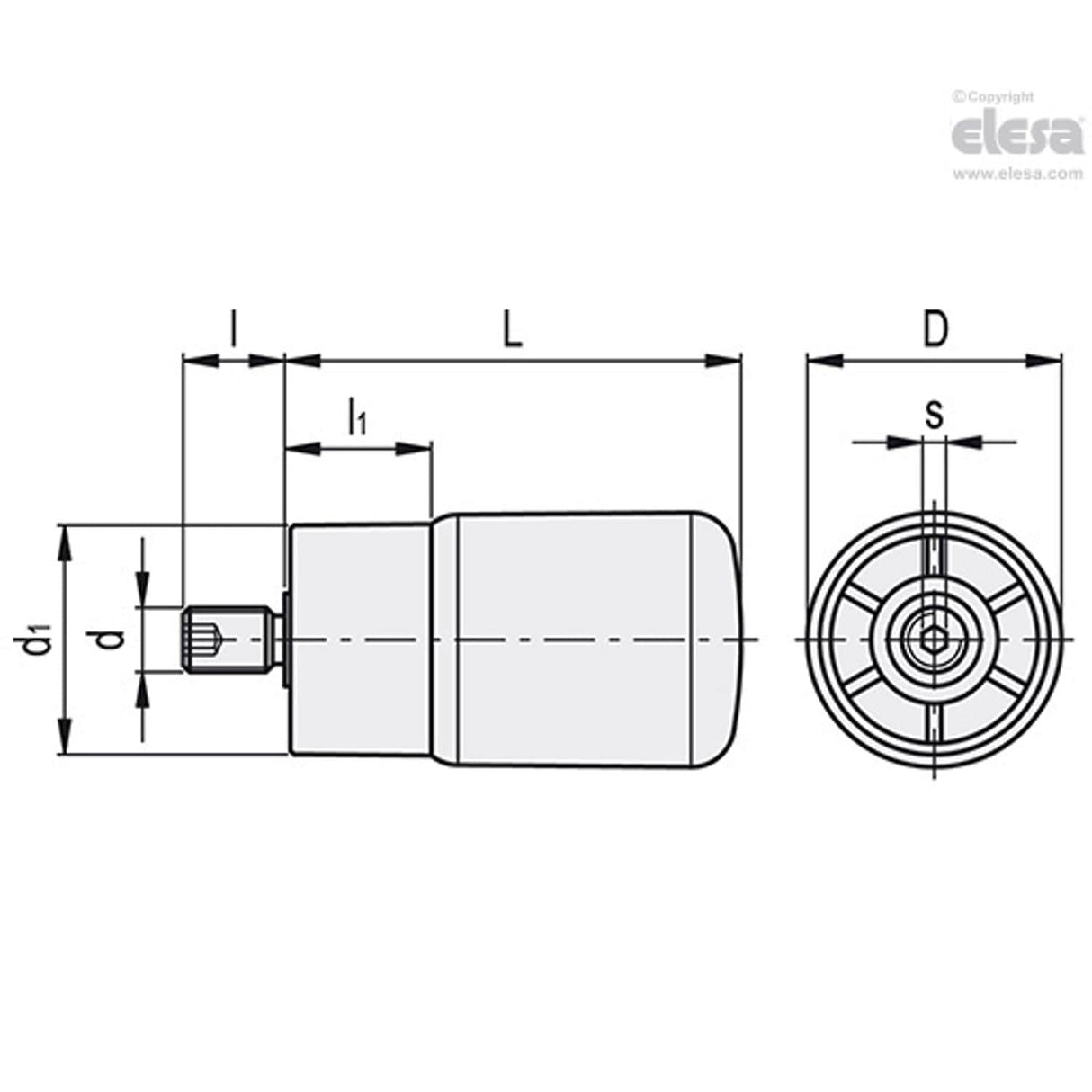 Revolving handle-I.631/65+x-M10