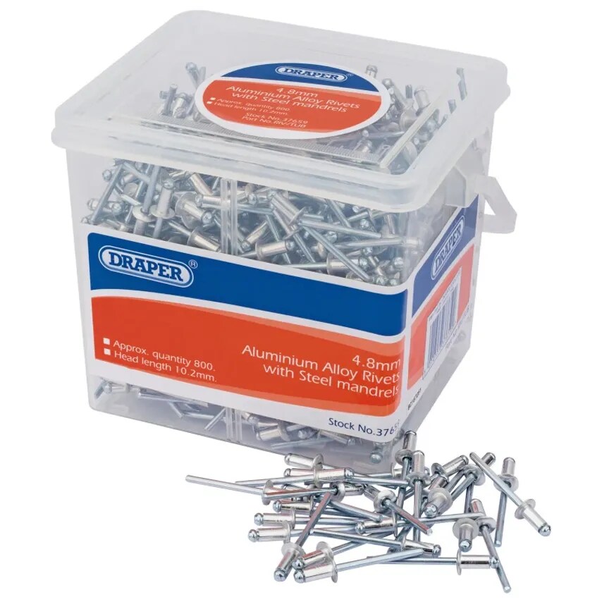 Rivet Blind Steel Mandrel 4.8 x 10.2mm Aluminium