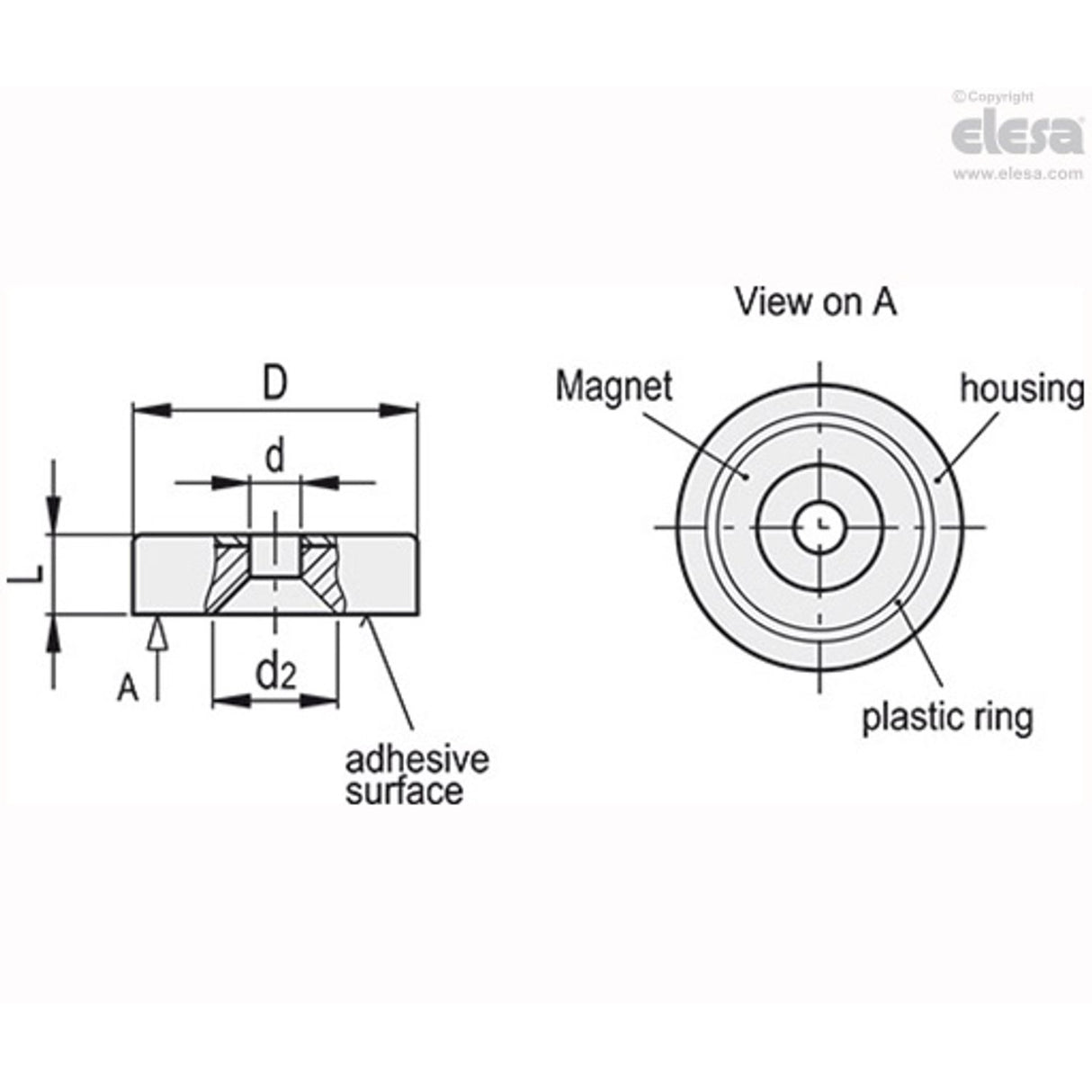 Rmd Flat Retaining Magnets with Pass-through Hole RMD-HF-SST-20