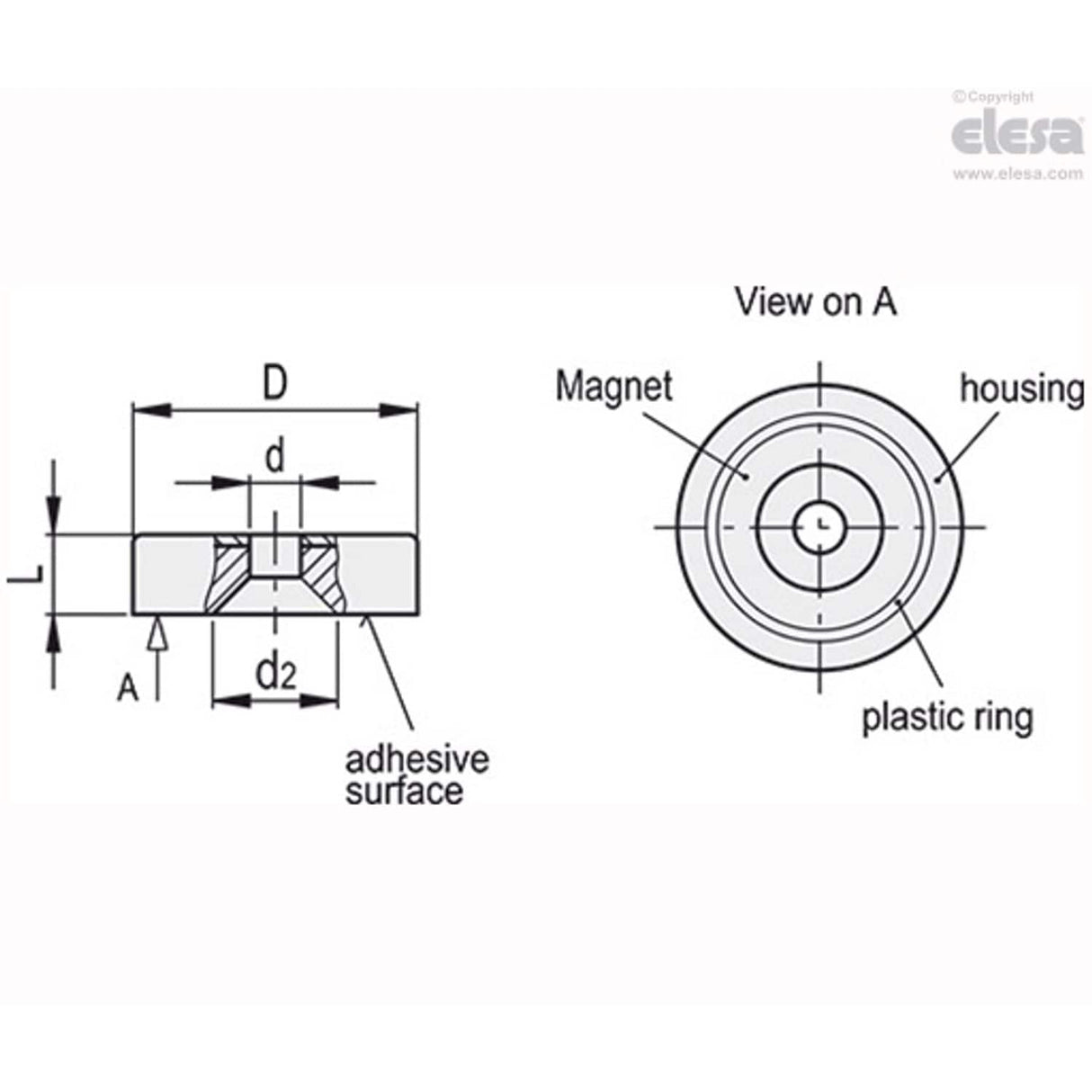 Rmd Flat Retaining Magnets with Pass-through Hole RMD-HF-SST-25
