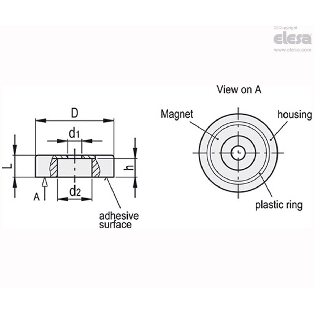 Rmd Flat Retaining Magnets with Pass-through Hole RMD-HF-SST-63