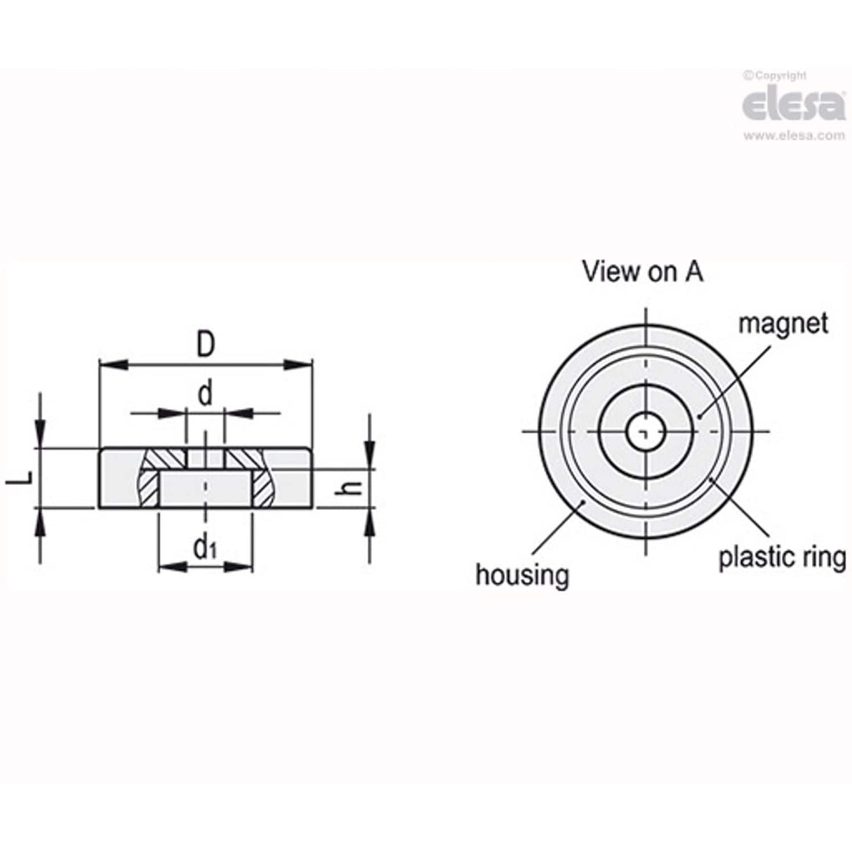 Rmd Flat Retaining Magnets with Pass-through Hole RMD-SC-SST-40
