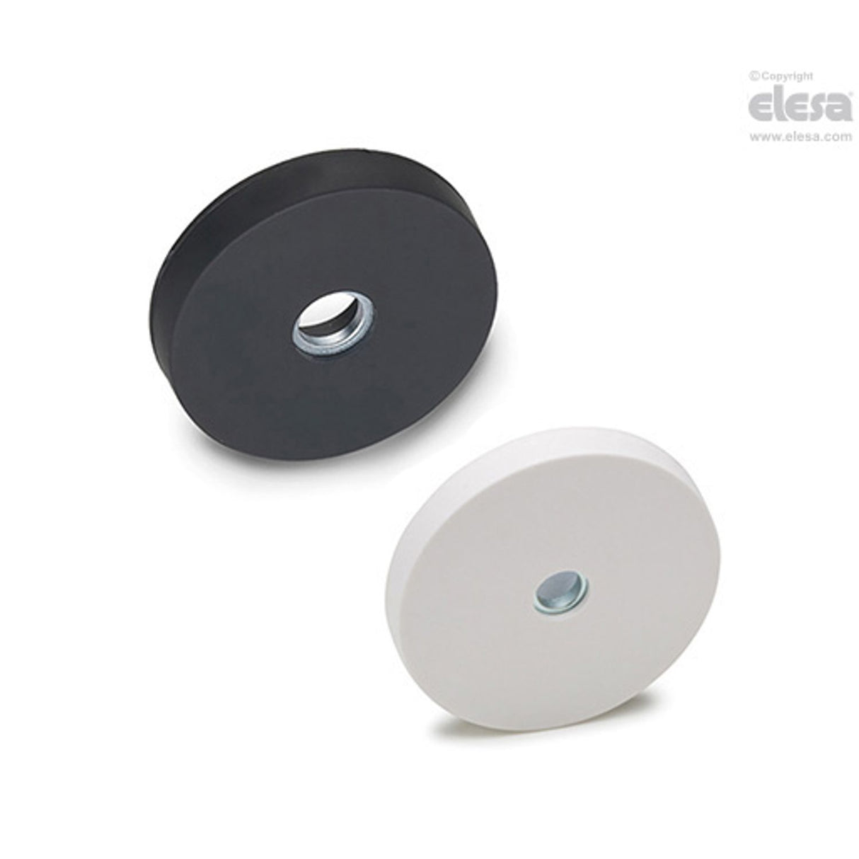 Rmg - Rmi Flat Retaining Magnets Threaded or Plain Pass-through Hole Plain Hole RMI-ND-22-BK