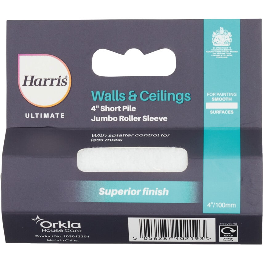 Roller Sleeve, 4", Short Pile, for Walls & Ceilings