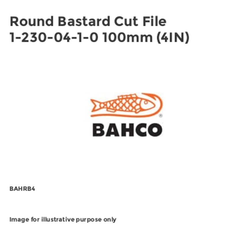 Round Bastard Cut File 1-230-04-1-0 100mm (4IN) BAHRB4
