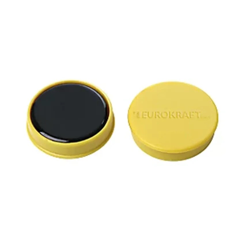 Round Magnet, Plastic, 30mm, Pack Of 36, Yellow