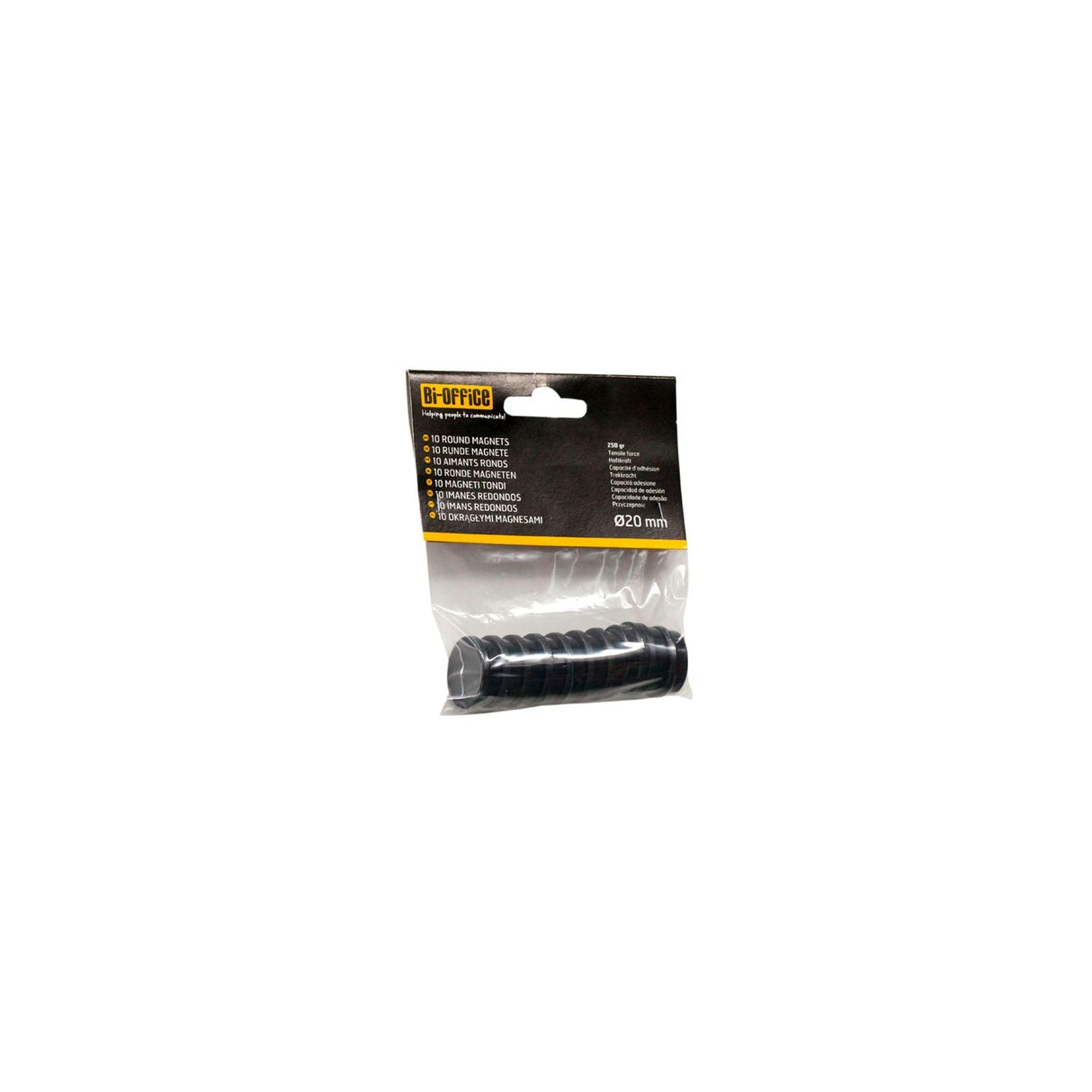 Round Magnets 20mm Yellow (Pack 10)