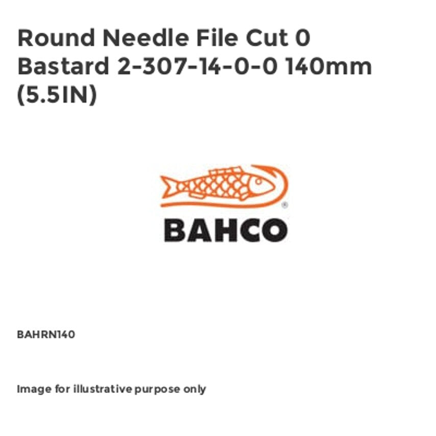 Round Needle File Cut 0 Bastard 2-307-14-0-0 140mm (5.5IN) BAHRN140