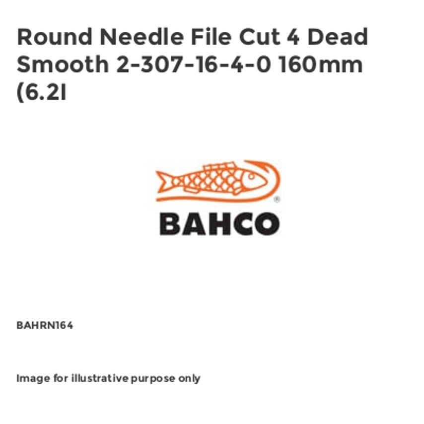 Round Needle File Cut 4 Dead Smooth 2-307-16-4-0 160mm (6.2I BAHRN164