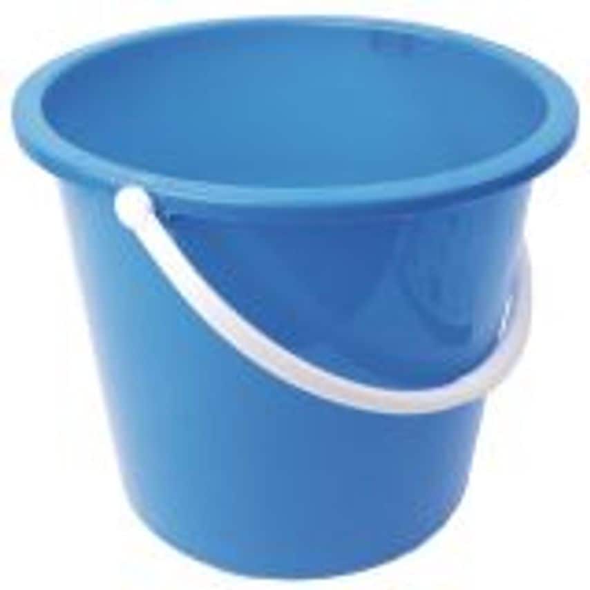 Round Plastic Bucket 10 Litre Blue Each