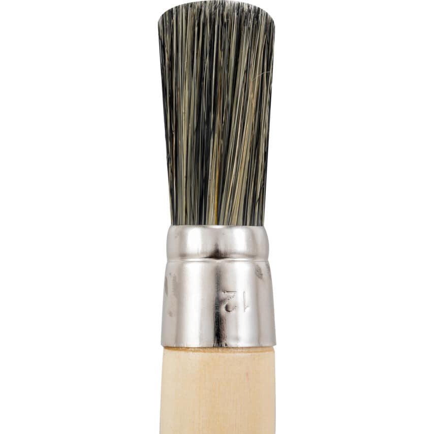 Round Sash Brush, Natural Bristle, No.12