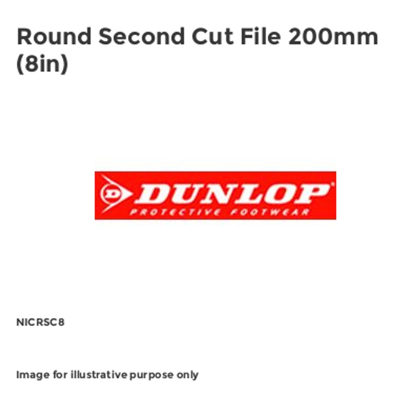 Round Second Cut File 200mm (8in) NICRSC8