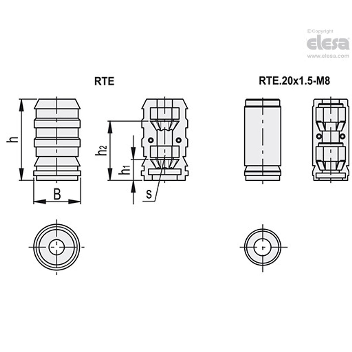 Round tube expander connector-RTE.35x2.5-M6