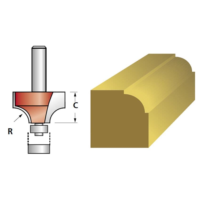 Router Bit TCT 6.3mm Rounding Over 1/4in Shank FAIRB112