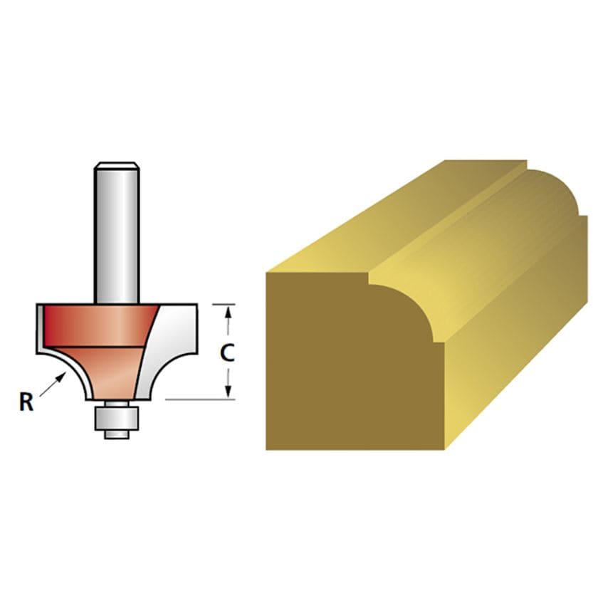Router Bit TCT Ovolo 13.3mm 1/4in Shank FAIRB31