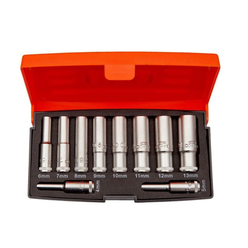 S0810L 1/4in Drive Deep Socket Set, 10 Piece BAHS0810L