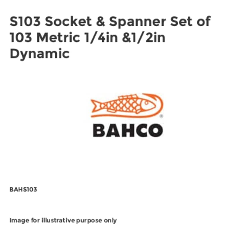 S103 Socket & Spanner Set of 103 Metric 1/4in &1/2in Dynamic BAHS103