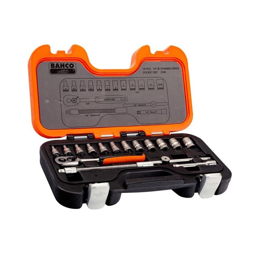 S160 1/4in Drive Socket Set, 16 Piece BAHS160
