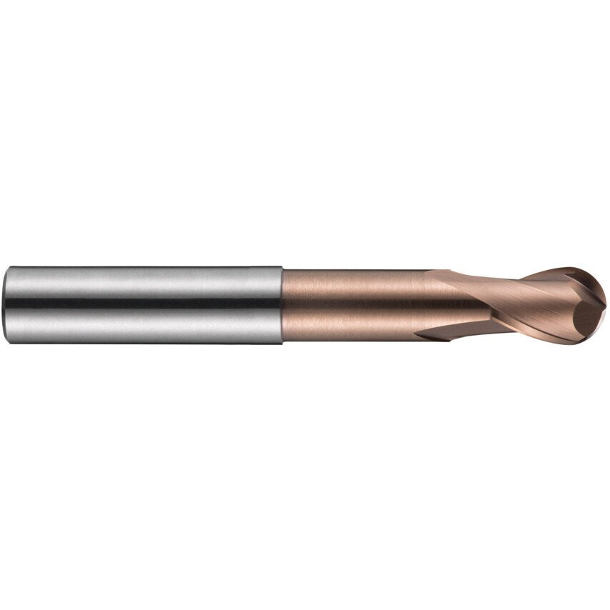S231 2.00X4MM Carbide 2 Flute Long Series Ball Nosed Slot Drill - TiSiN Coated