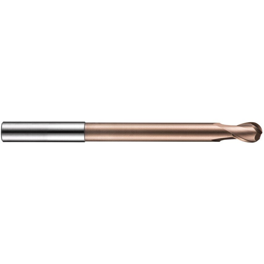 S233 14.00mm Carbide 2 Flute Extra Long Series Ball Nosed Slot Drill - TiSiN Coated