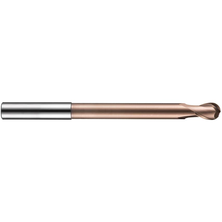 S233 16.00mm Carbide 2 Flute Extra Long Series Ball Nosed Slot Drill - TiSiN Coated