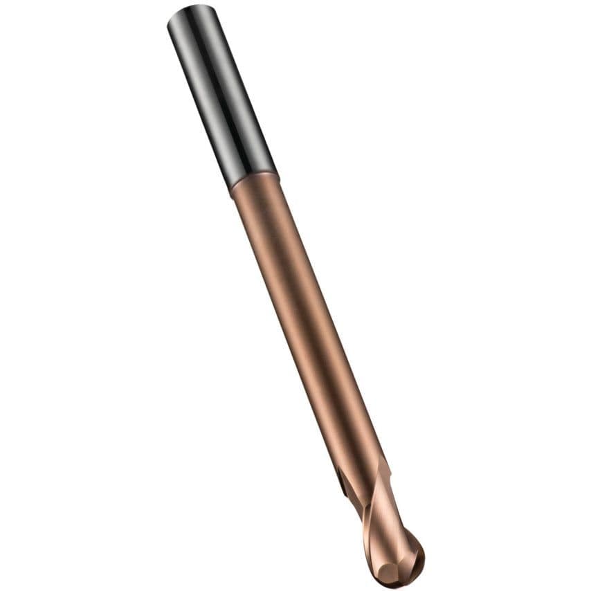 S233 2.00X3MM Carbide 2 Flute Extra Long Series Ball Nosed Slot Drill TiSiN Coated