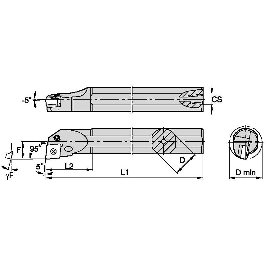 S25T-PCLNR12 P Clamping Boring Bar D25, 0MM L300, 0MM