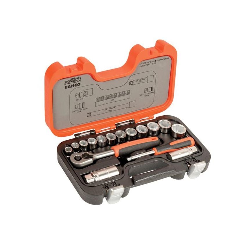 S330 3/8in Drive Socket Set, 34 Piece BAHS330