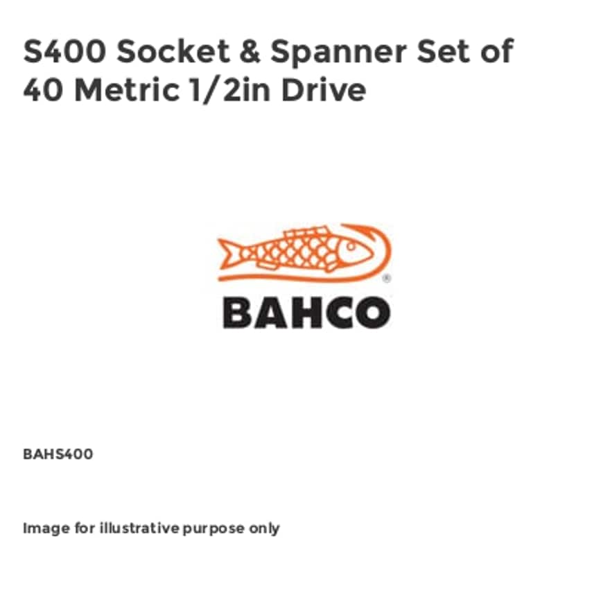 S400 Socket & Spanner Set of 40 Metric 1/2in Drive