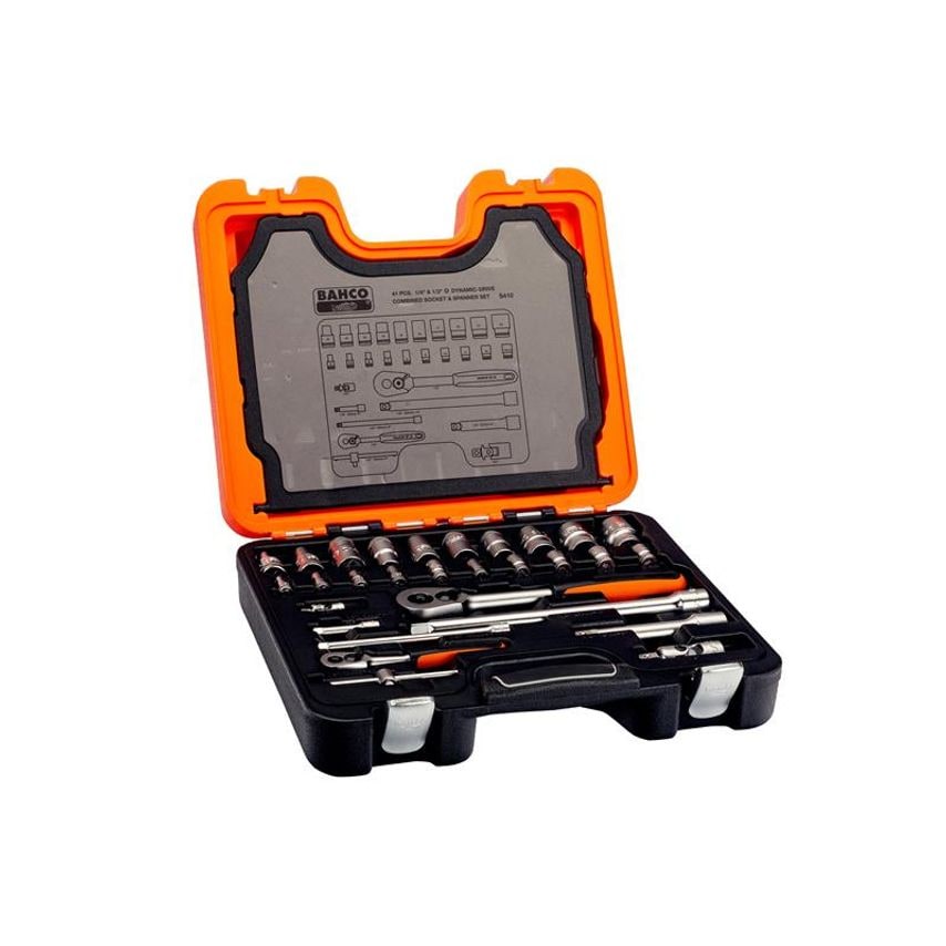 S410 1/4in & 1/2in Drive Socket & Spanner Set, 41 Piece BAHS410