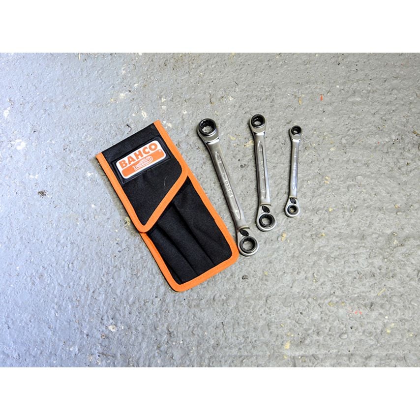 S4RM Series Reversible Ratchet Spanner Set, 3 Piece BAHS4RM3T