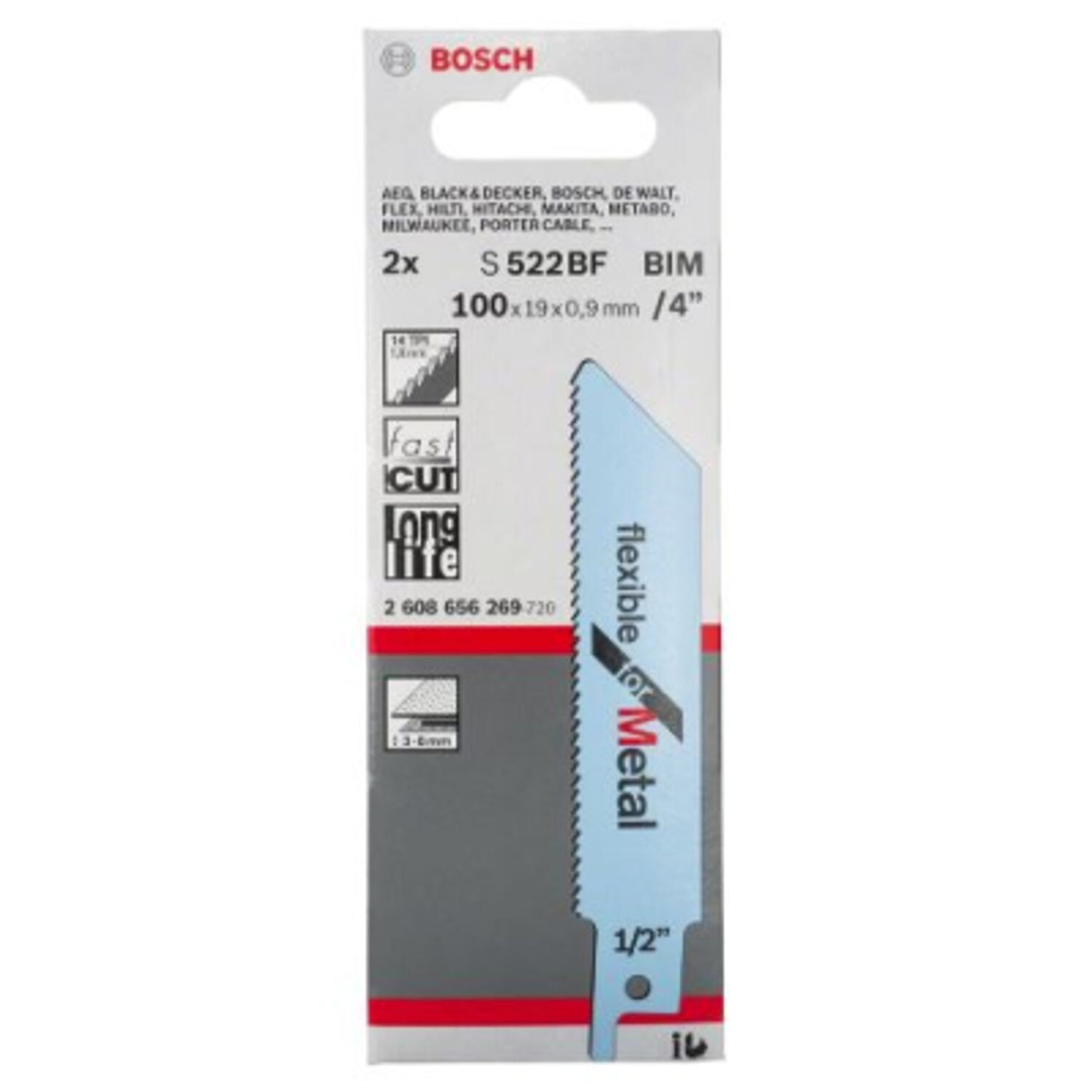 S522BF Sabre Saw Blades Flexible for Metal