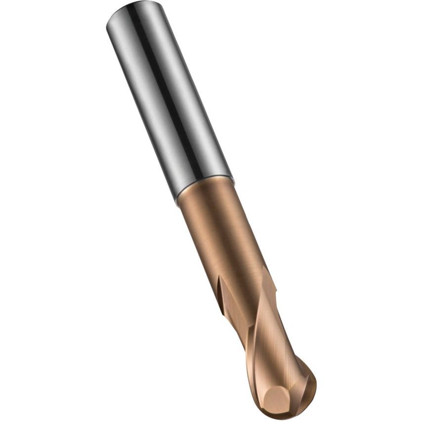 S531 8.00MM Carbide 2 Flute Long Reach Ball Nosed Slot Drill TiSiN Coated