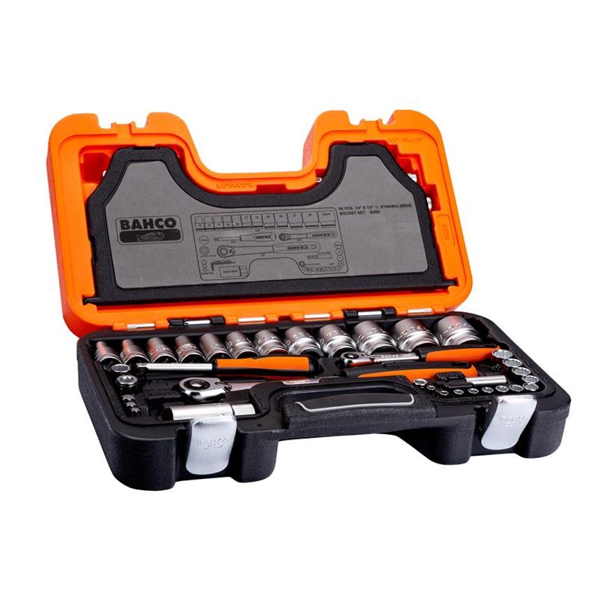 S560 1/4 & 1/2in Drive Socket Set, 56 Piece BAHS560