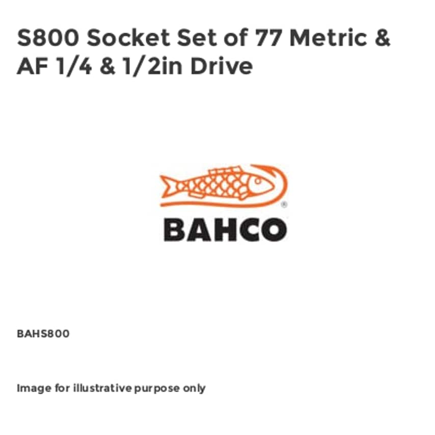 S800 Socket Set of 77 Metric & AF 1/4 & 1/2in Drive