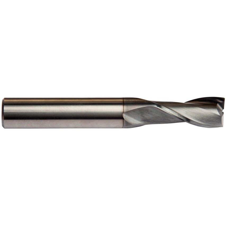 S822 2.5MM Carbide 2 Flute Standard Length Slot Drill - Alcrona Coated