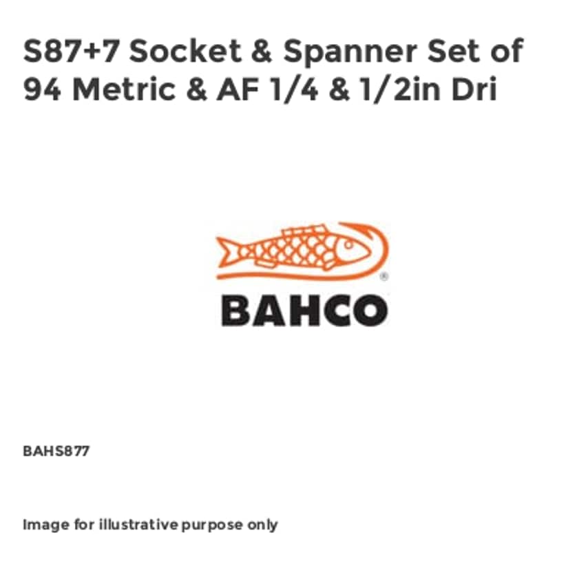 S87+7 Socket & Spanner Set of 94 Metric & AF 1/4 & 1/2in Dri