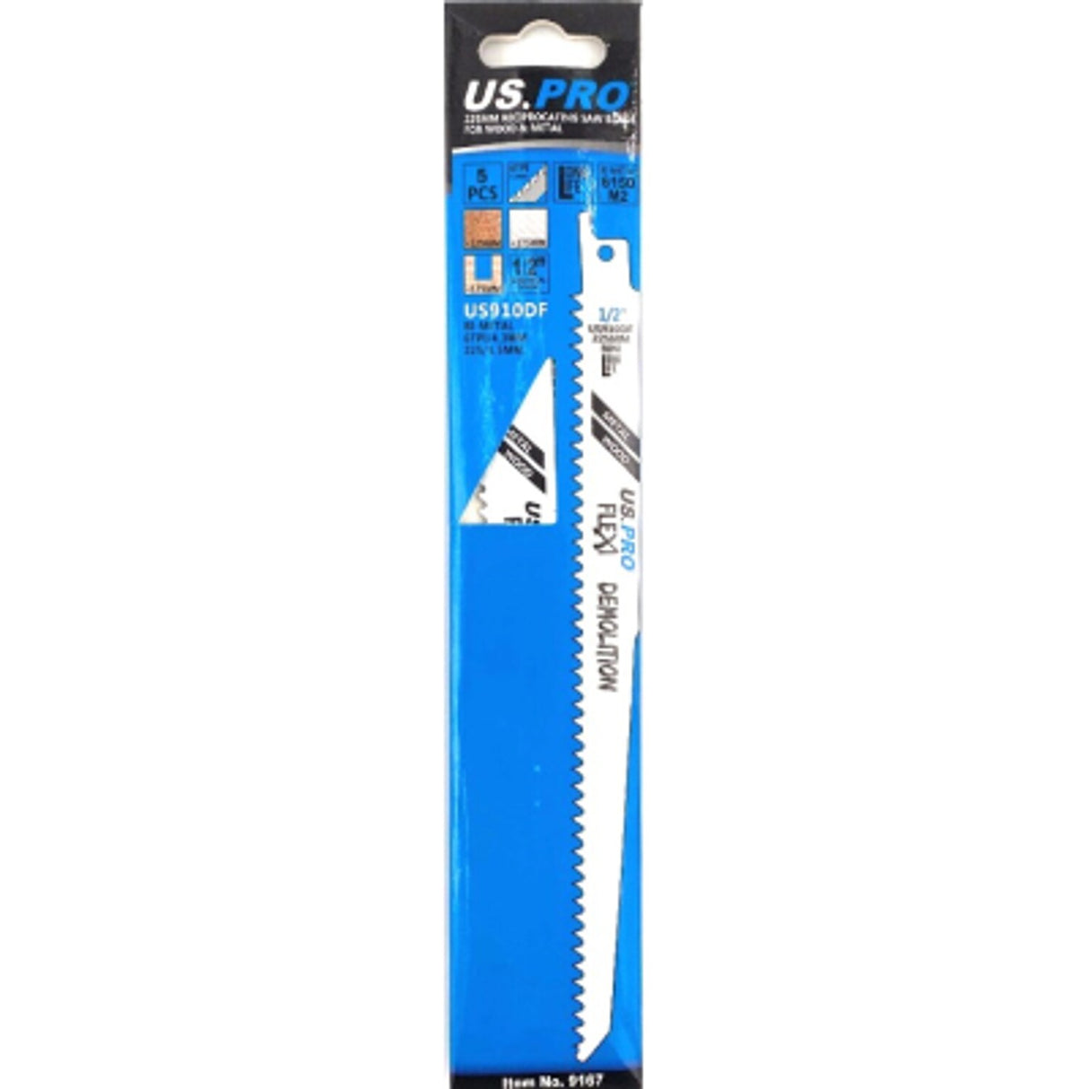 S910DF 225mm Reciprocating Saw Blade for Wood & Metal (Pack of 5)