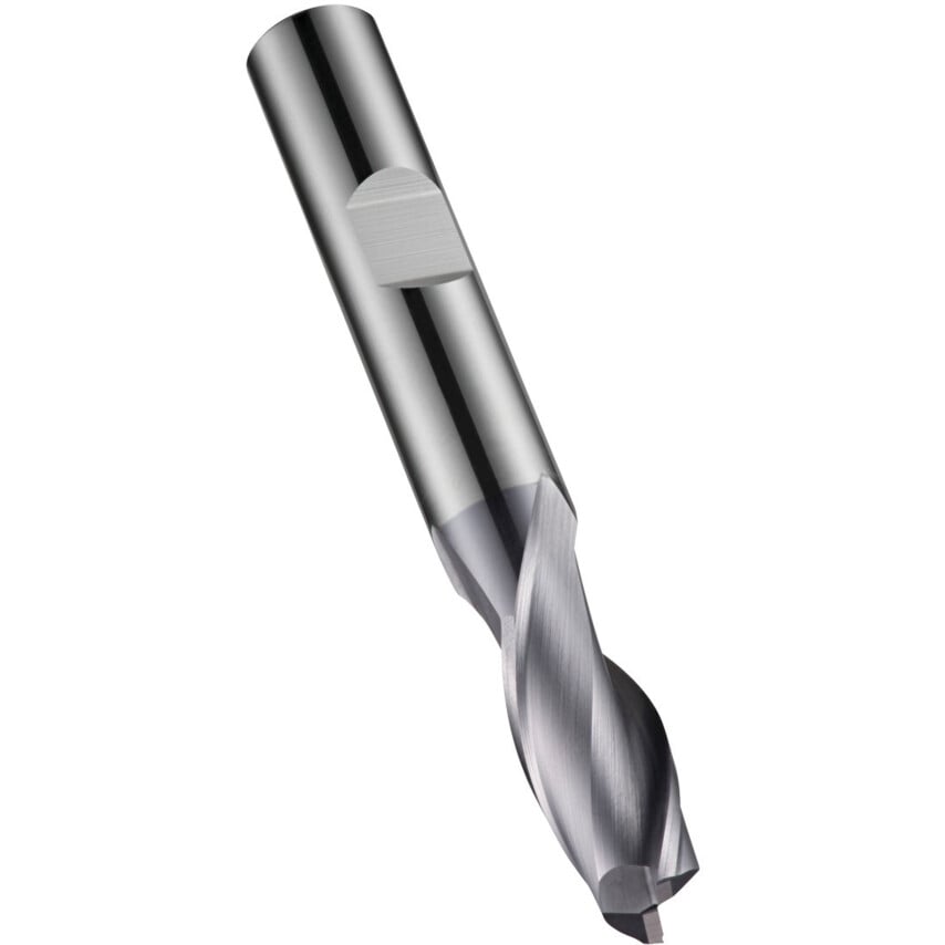 S922 4.00mm Carbide 2 Flute Flatted Shank Slot Drill - TiALN Coated