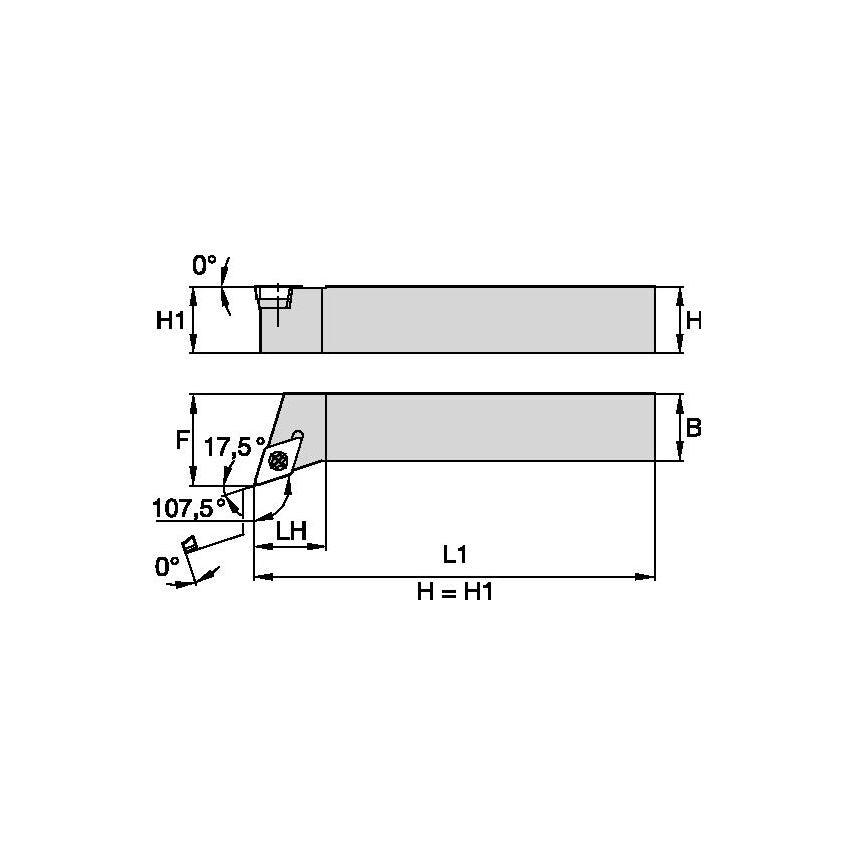 SDHCL2525M11 S Clamping Holder W25, 0MM L150