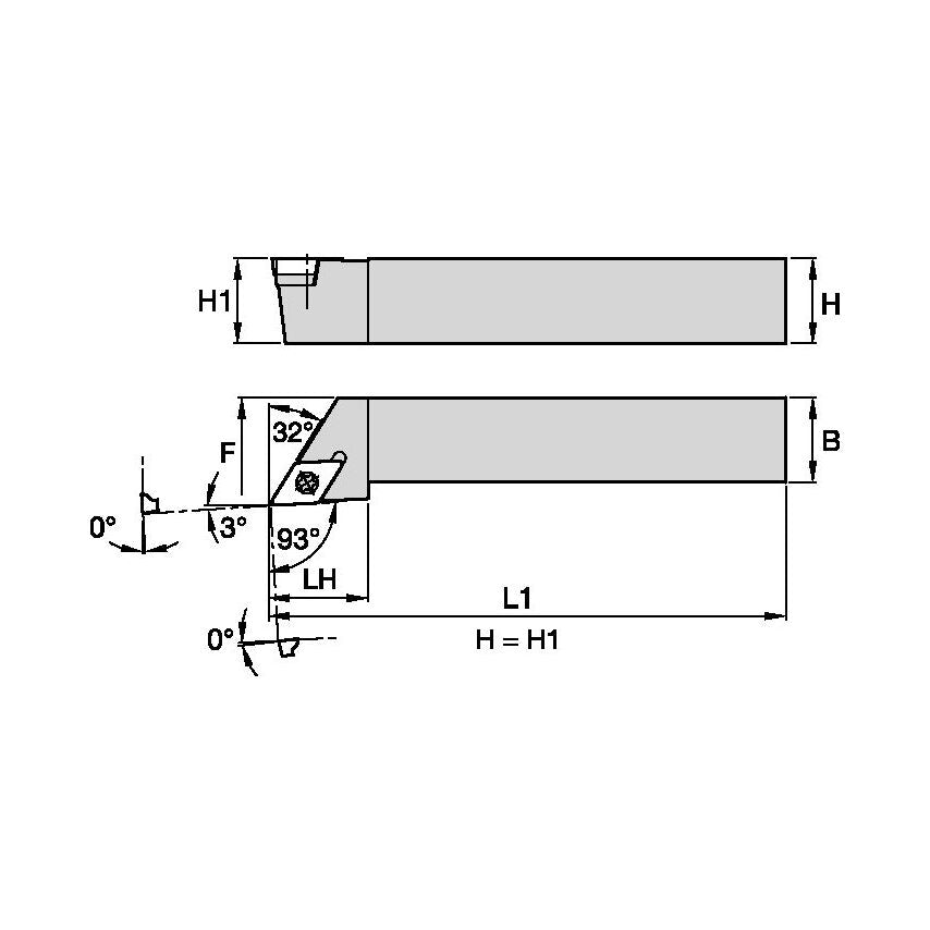 SDJCL2525M11 S Clamping Holder W25, 0MM L150