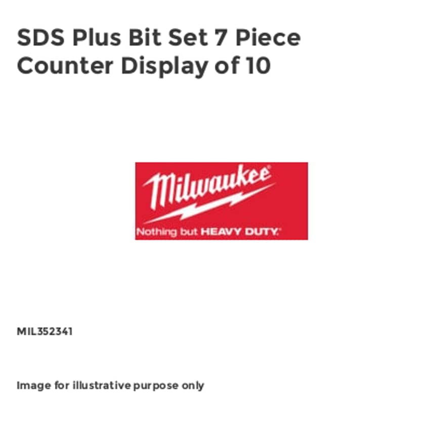 SDS Plus Bit Set 7 Piece Counter Display of 10 MIL352341