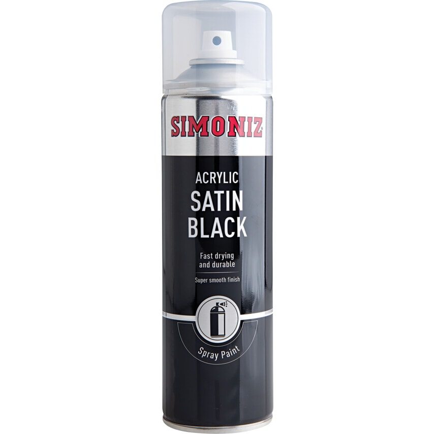 SIMP16D Acrylic Satin Black Spray Paint - 500ML