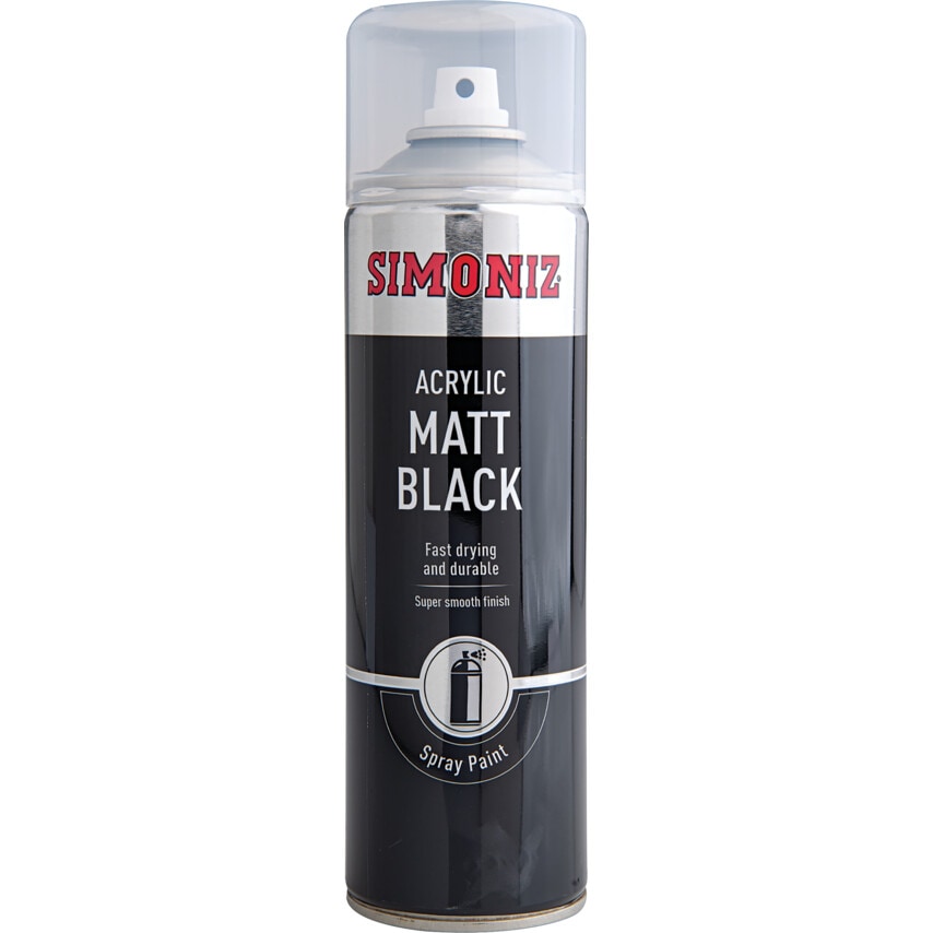 SIMP17D Acrylic Matt Black Spray Paint - 500ML