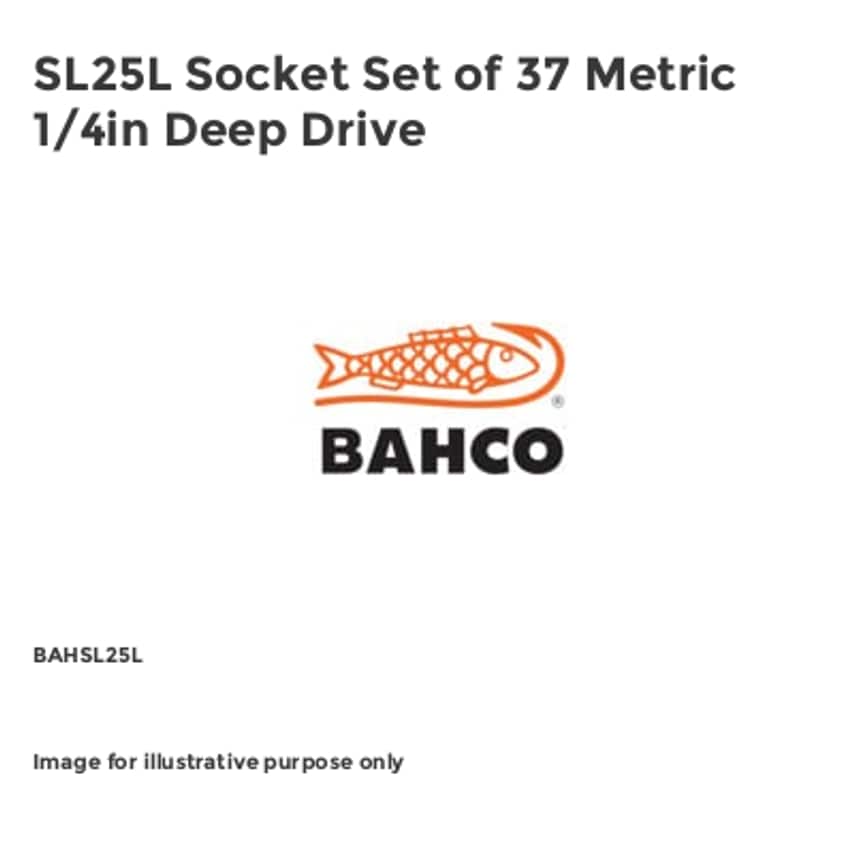 SL25L Socket Set of 37 Metric 1/4in Deep Drive BAHSL25L