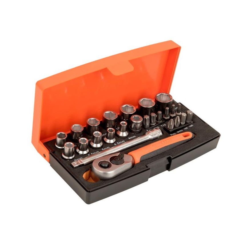 SL25 1/4in Drive Socket Set, 25 Piece BAHSL25