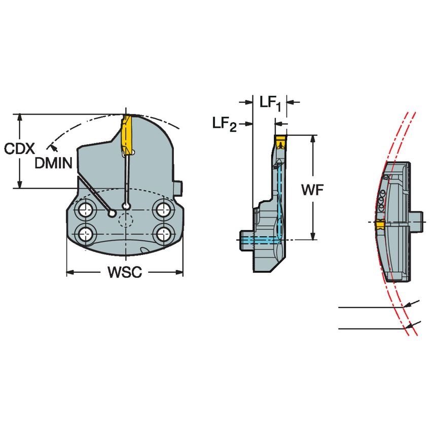 SL70-R123H40B290A-HP CoroCut Head for Face Grooving